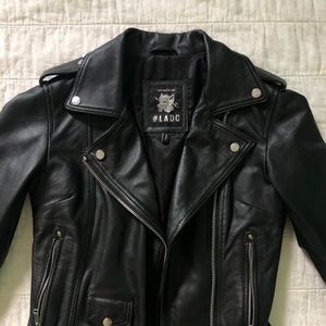 Handmade Black Leather Biker/Moto Jacket